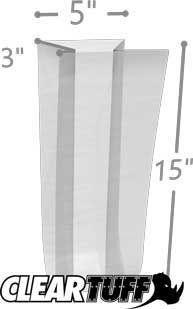 GB0050315 5 x 3 x 15 in. 1 Mil Clear Gusseted Poly Bags - Case of 1000