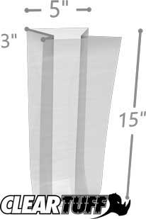 5 x 3 x 15 in. 2 Mil Clear Gusseted Poly Bags - Case of 1000