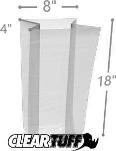 GB2080418 8 x 4 x 18 in. 2 Mil Clear Gusseted Poly Bags - Case of 1000
