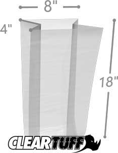 GBM080418 8 x 4 x 18 in. 1.5 Mil Clear Gusseted Poly Bags - Case of 1000