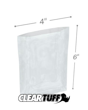 4 x 6 1 Mil Poly Plastic Bags Flat Clear 1000/case S-2946