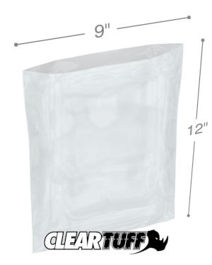 9 x 12 1 Mil Poly Plastic Bags Flat Clear 1000/case S-3202