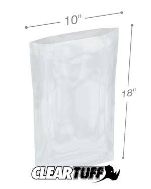 PB11018 10 x 18 in. Clear Poly Bags, 0.00125 Gauge - Case of 1000