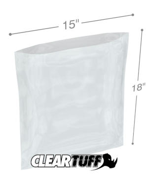 PB11518 15 x 18 in. Clear Poly Bags, 0.00125 Gauge - Case of 1000