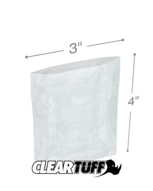 PB20304 3 x 4 in. Clear Poly Bags, 0.002 Gauge - Case of 1000