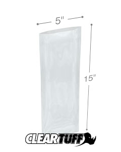 PB20515 5 x 15 in. Clear Poly Bags, 0.002 Gauge - Case of 1000