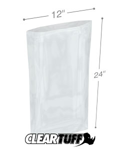 PB21224 12 x 24 in. Clear Poly Bags, 0.002 Gauge - Case of 1000