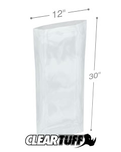 PB21230 12 x 30 in. Clear Poly Bags, 0.002 Gauge - Case of 1000