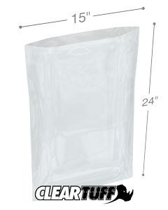 PB21524 15 x 24 in. Clear Poly Bags, 0.002 Gauge - Case of 500