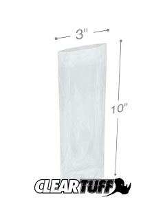 3 x 10 in. Clear Poly Bags, 0.004 Gauge - Case of 1000