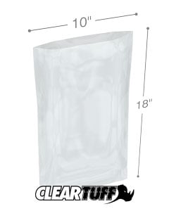 PB41018 10 x 18 in. Clear Poly Bags, 0.004 Gauge - Case of 500
