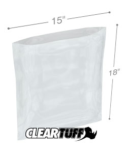 PB41518 15 x 18 in. Clear Poly Bags, 0.004 Gauge - Case of 500