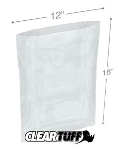 PB61218 12 x 18 in. Clear Poly Bags, 0.006 Gauge - Case of 250