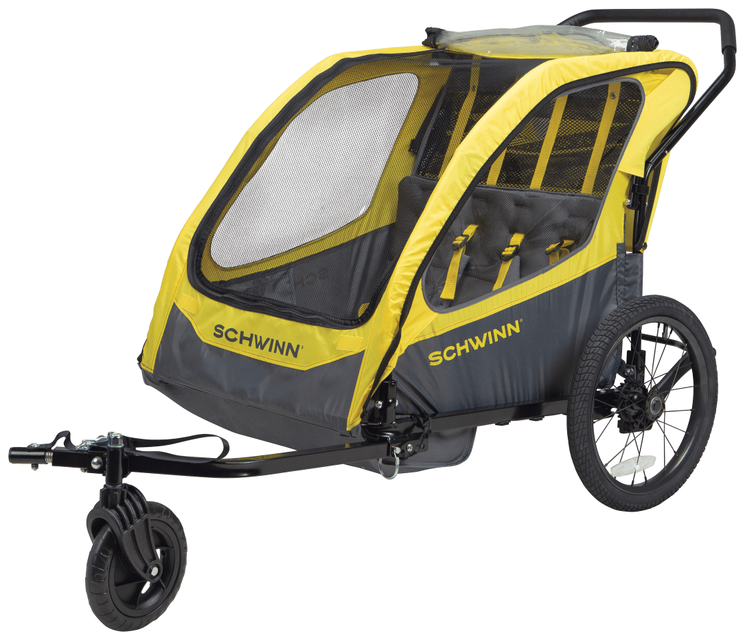 13-SC407 Willow River Double Bicycle Trailer, Yellow & Black -  Schwinn
