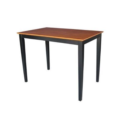 Picture of InternationalConcepts INTC730 Solid Wood Top Table - Shaker Legs, Black & Cherry