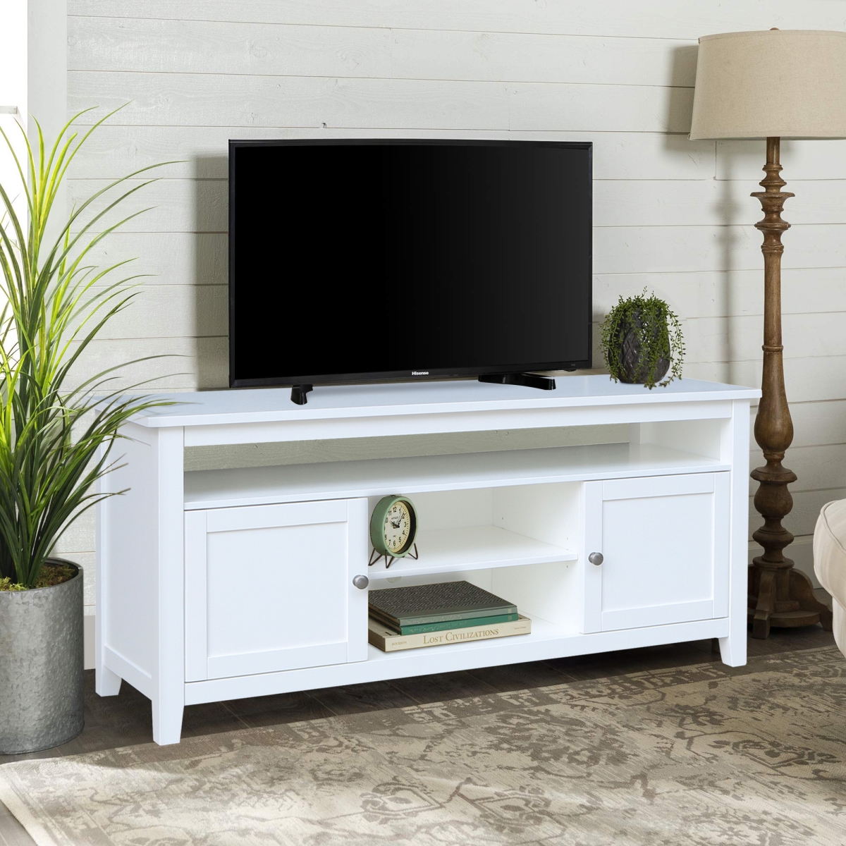 Picture of International Concepts TV08-51 Entertainment & TV Stand with 2 Doors&#44; White