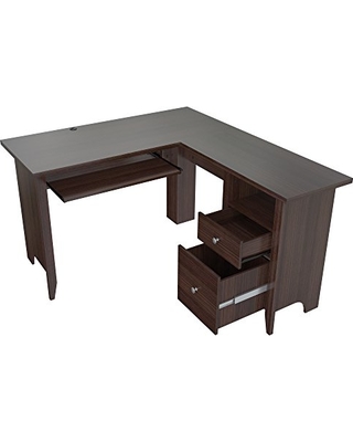 Picture of Inval ET-3815 L Shaped Computer Writing Desk&#44; Espresso & Wengue - 30.1 x 59.1 x 53.1 in.