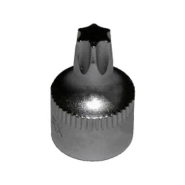 T45 Torx Driver - Satin Chrome - 0.25 in. Square Drive - Stubby Design