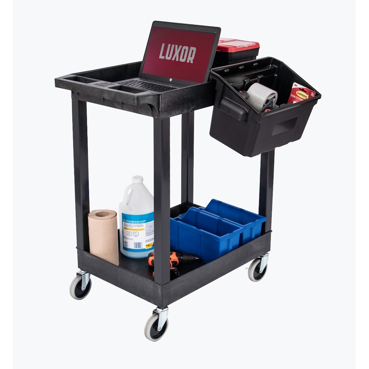 24 x 18 in. Plastic Utility Tub Cart with Bins