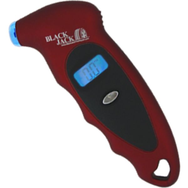 Picture of Black Jack Tire Supplies BLJGA-430 10-100 PSI Plastic Digital Tire Gauge with Light&#44; Maroon