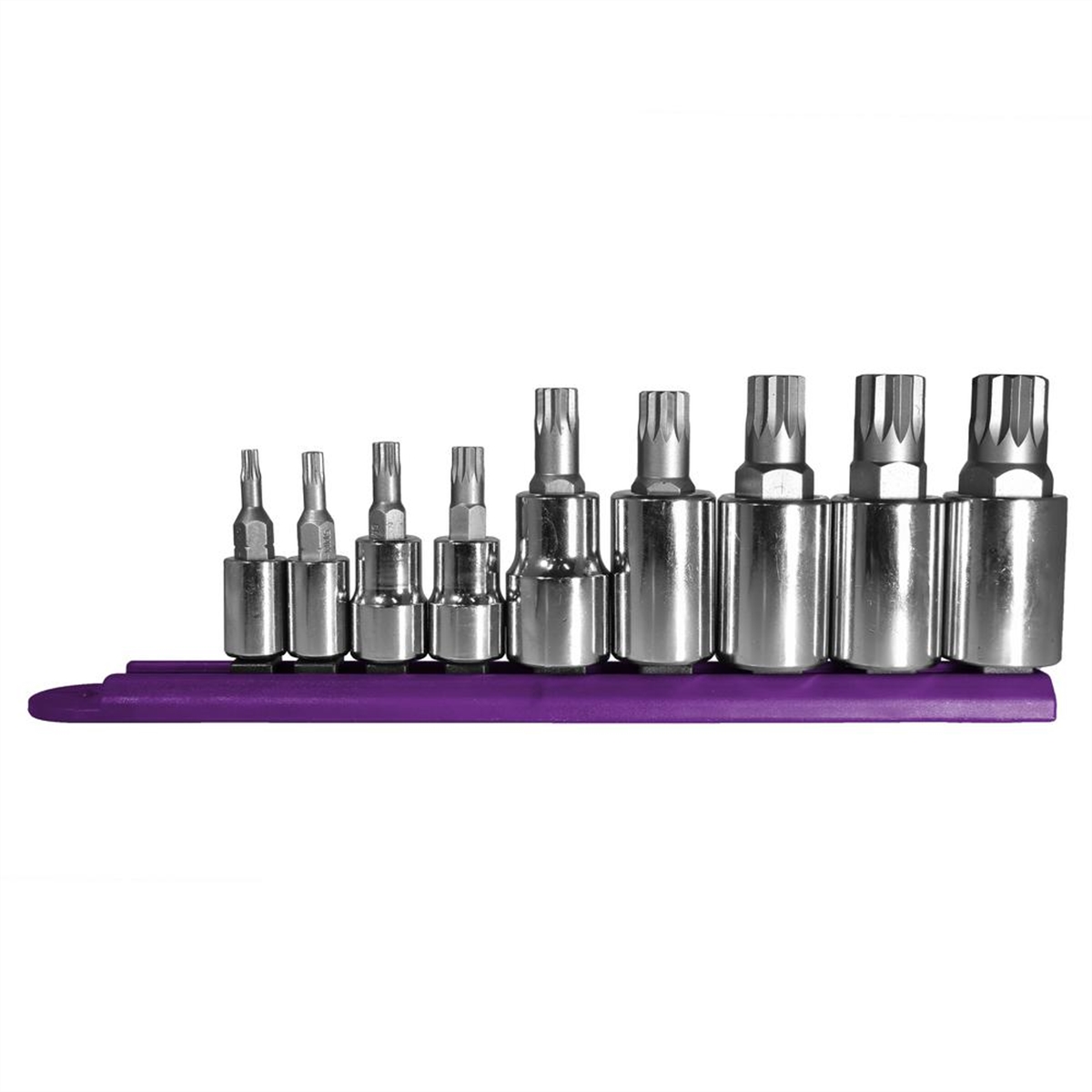 Mayhew 16024 Triple Square Socket Bit Set, Chrome Plated, 9-Piece