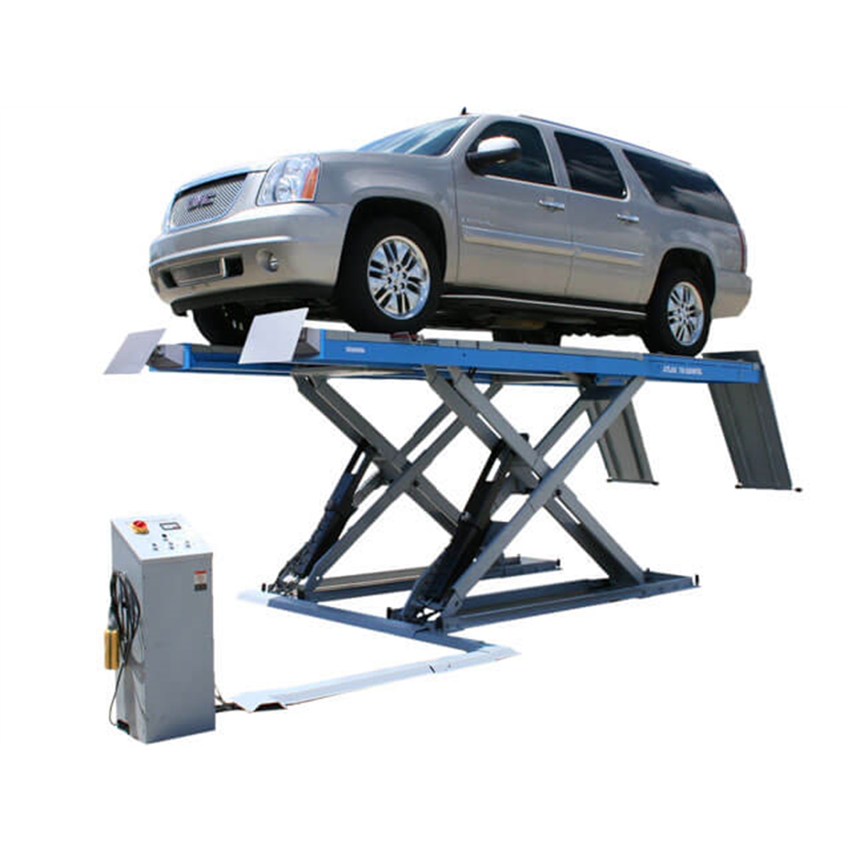 Picture of Atlas Automotive Equipment ATEATTD-12ASL-N-FPD 12000 lbs Alignment Scissor Lift with Slip Plates & Turntables