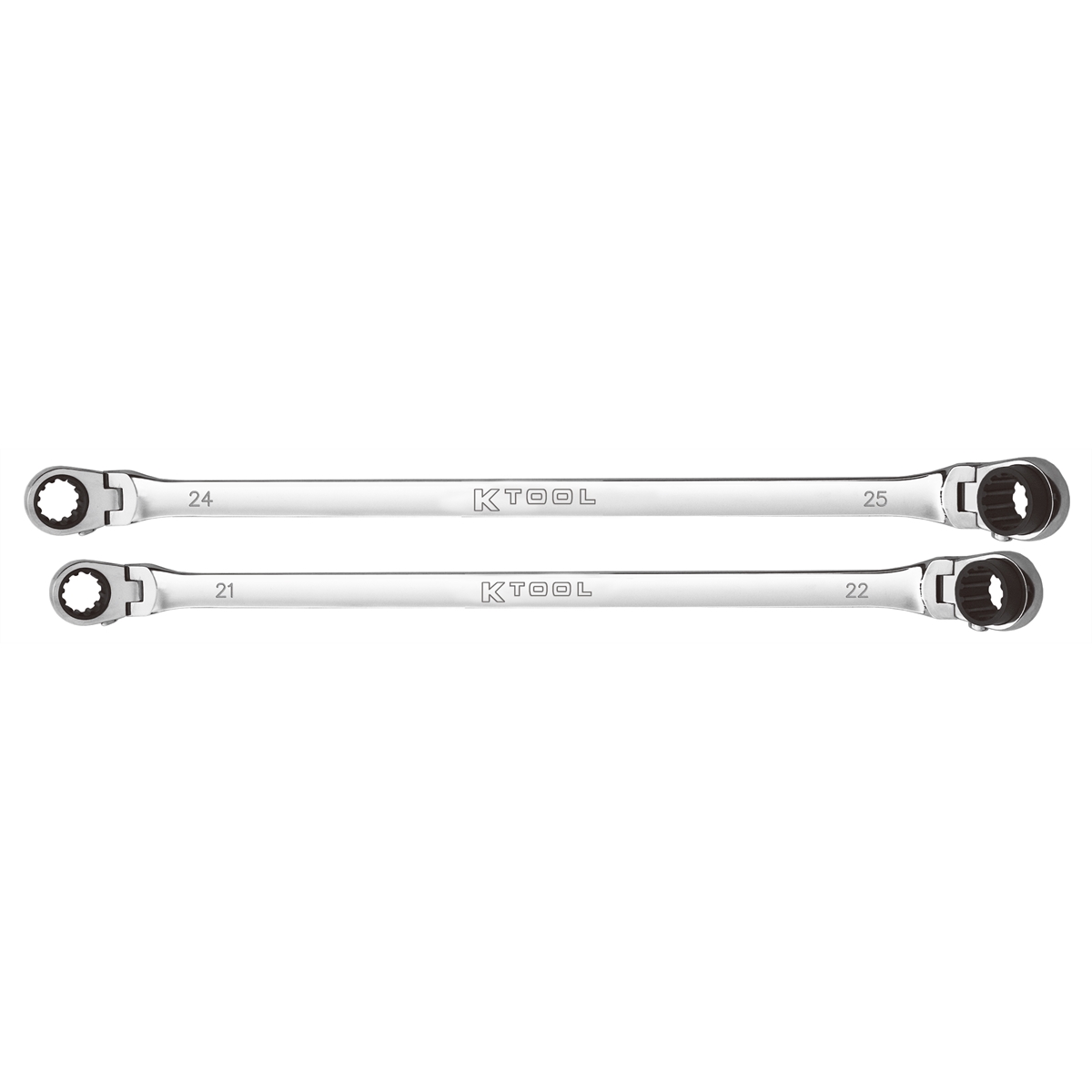 K Tool International KTIXDDBM4 Metric Double Box Univ Spline 90 Tooth Rev Rat Wrench Set - 2 Piece