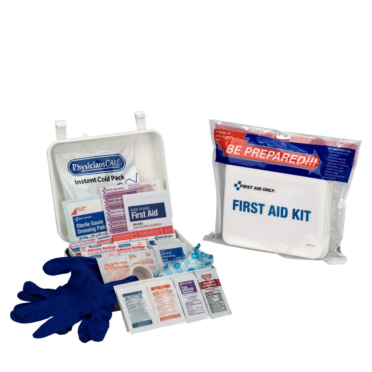 First Aid Only Travel First Aid Kit, Plastic Case, 68 Piece, 24PK