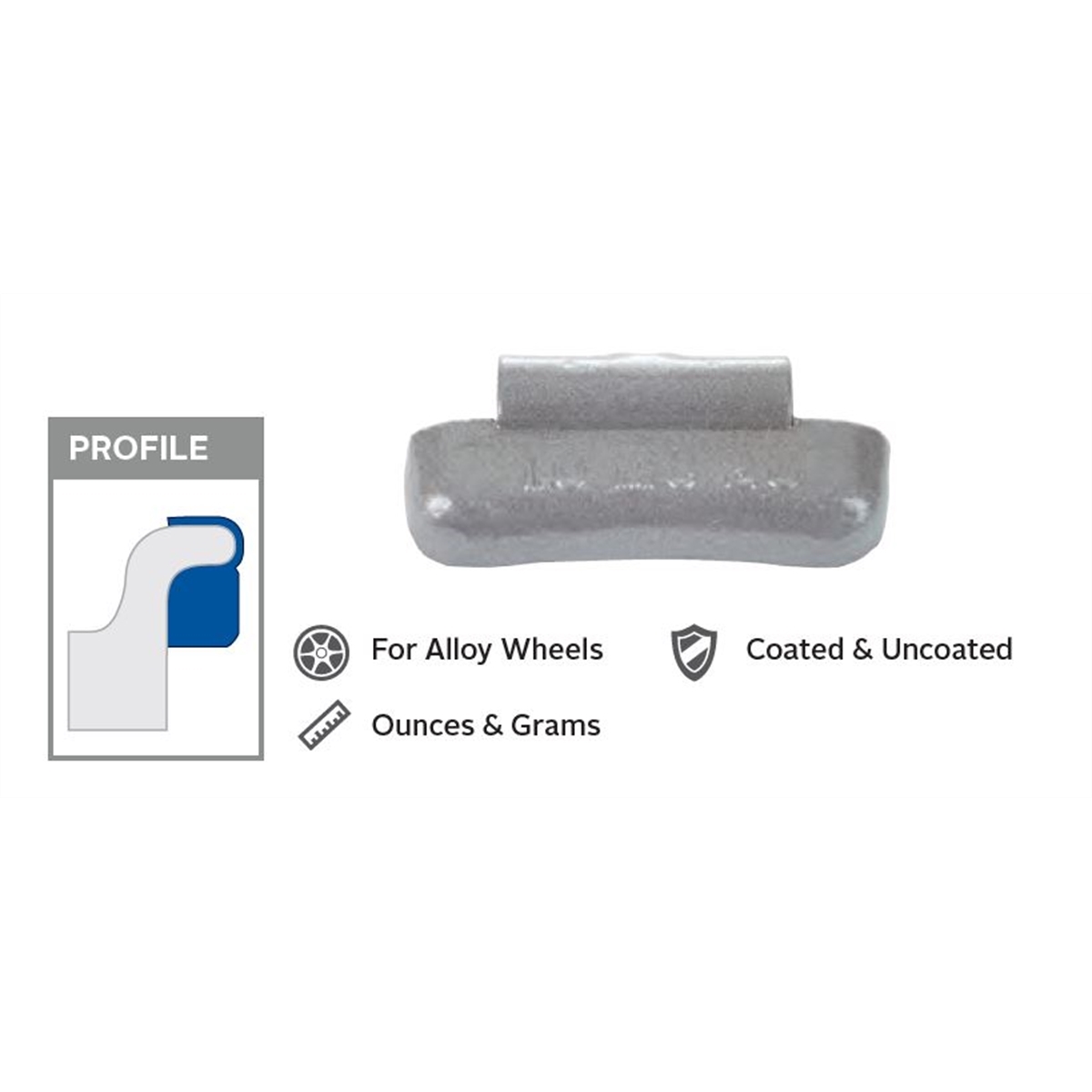 1.25 oz Coated Mag Wheel Weight, Box of 25