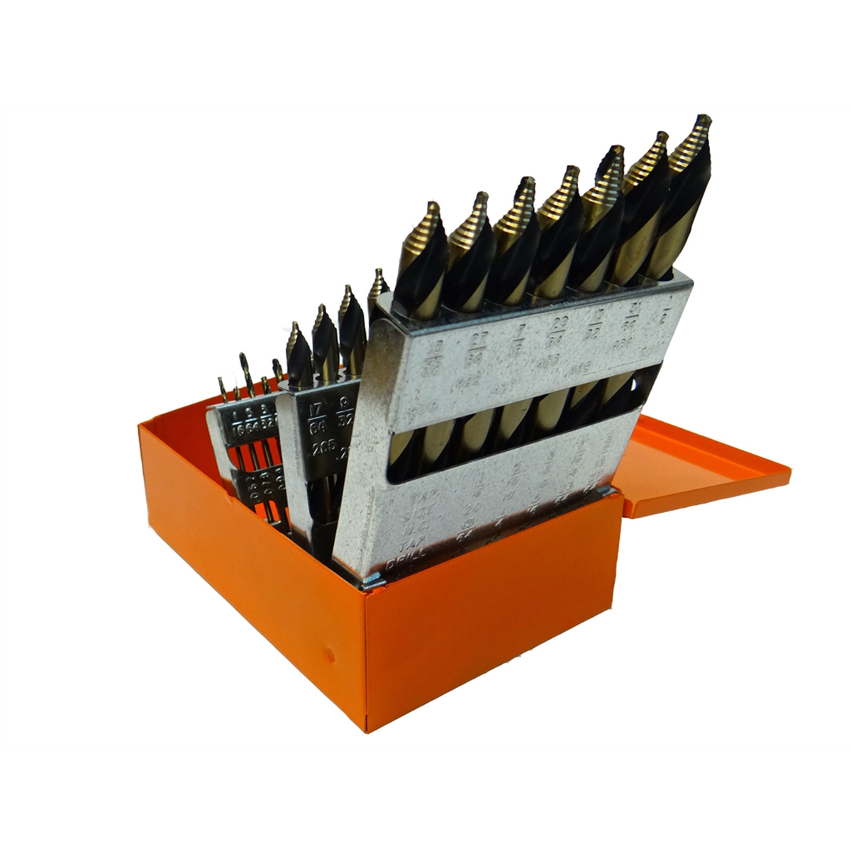KNK29KK10 0.0625-0.5 in. Mechanics Length Stepped Split Point Drill Bit Set, 29 Piece