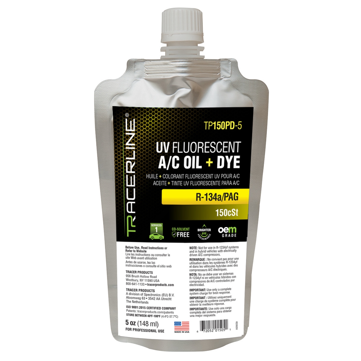 TRATP150PD-5 1X5 oz A&C POE 150 Casters Lube Flourescent Dye