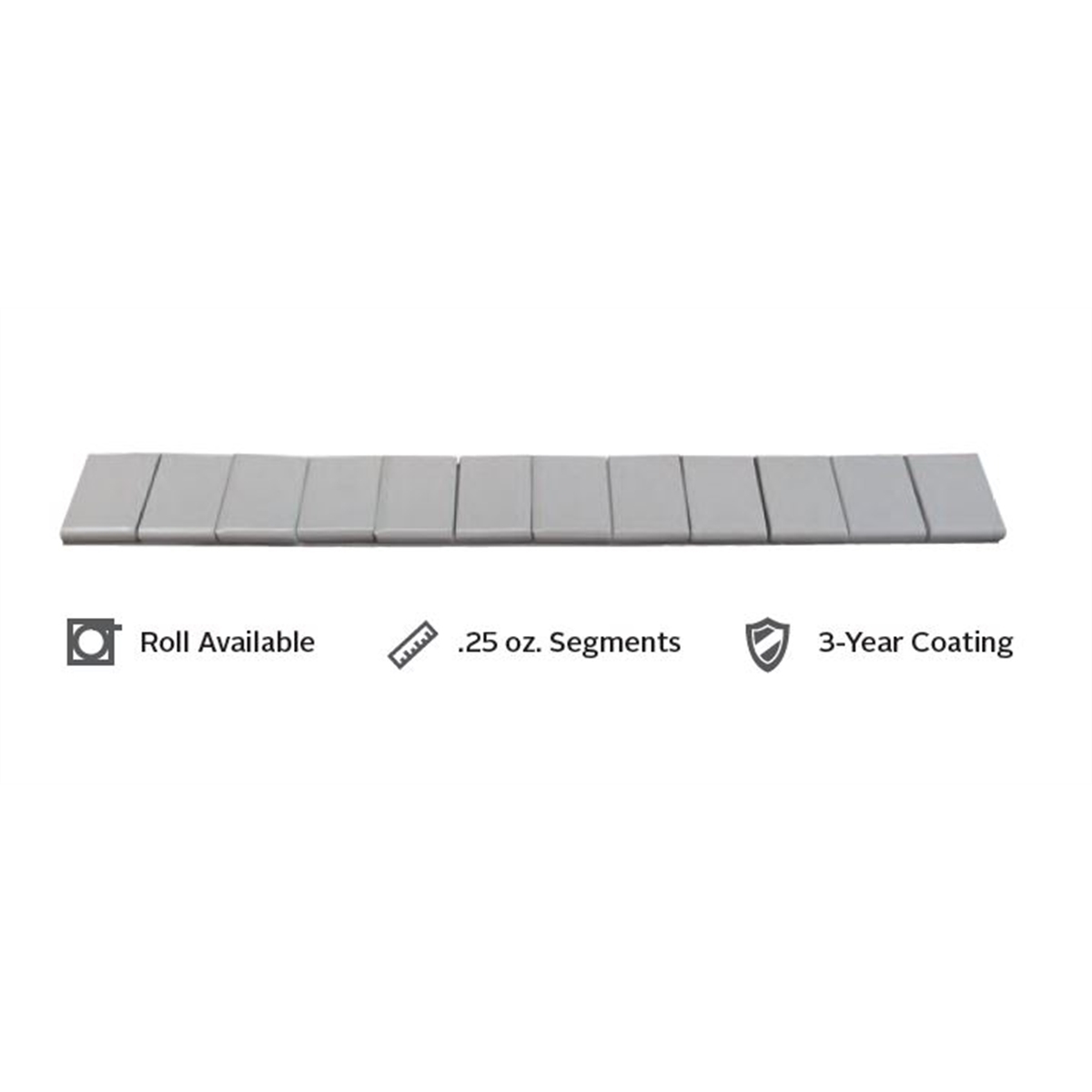 0.25 oz Low-Profile Stick Adhesive Roll Wheel Weight, Gray