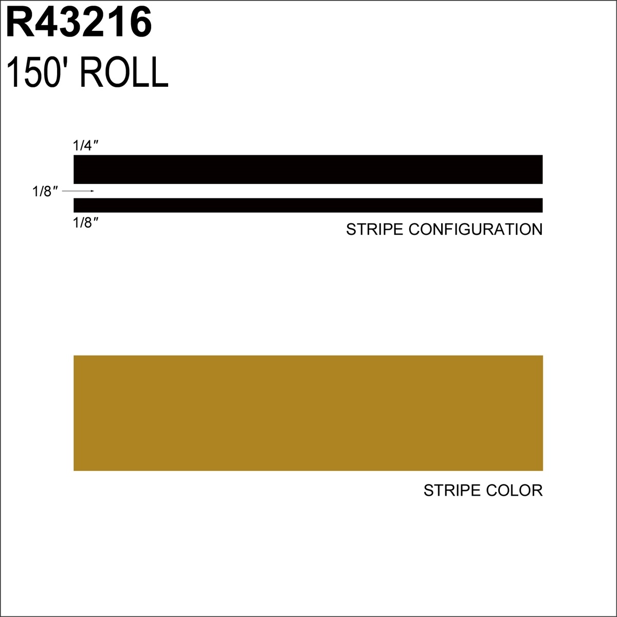SHR43216 0.5 in. x 150 ft. MS Gold Metallic Adhesive