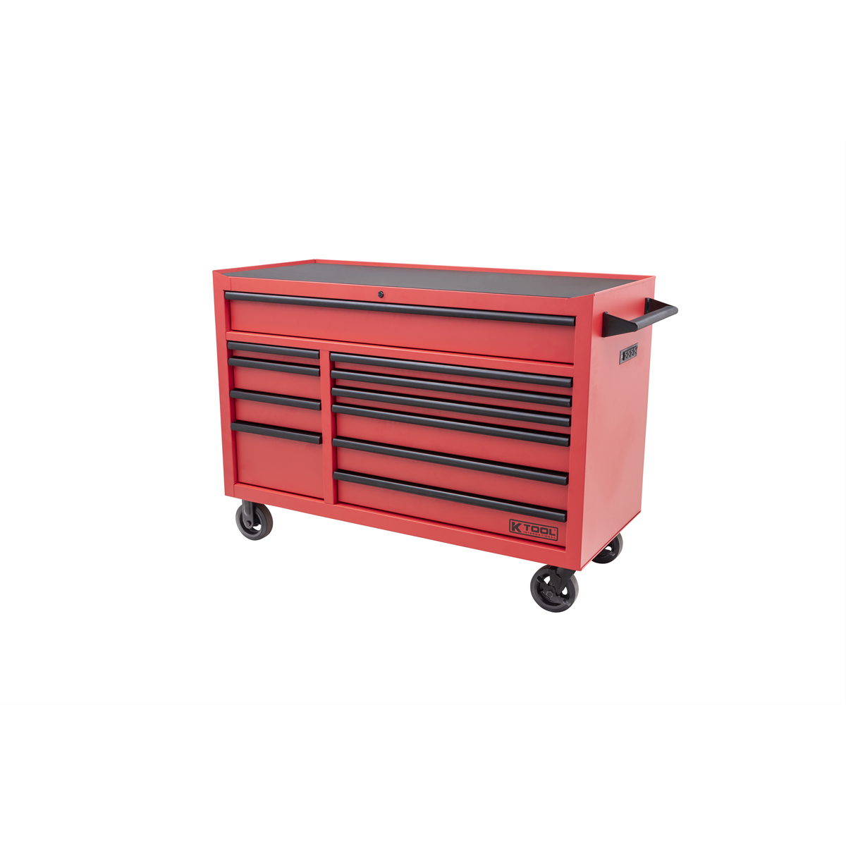 Picture of K Tool International KTI75137 55 in. 1200 lbs Premium 11 Drawer Double Bay Tool Box, Matte Red