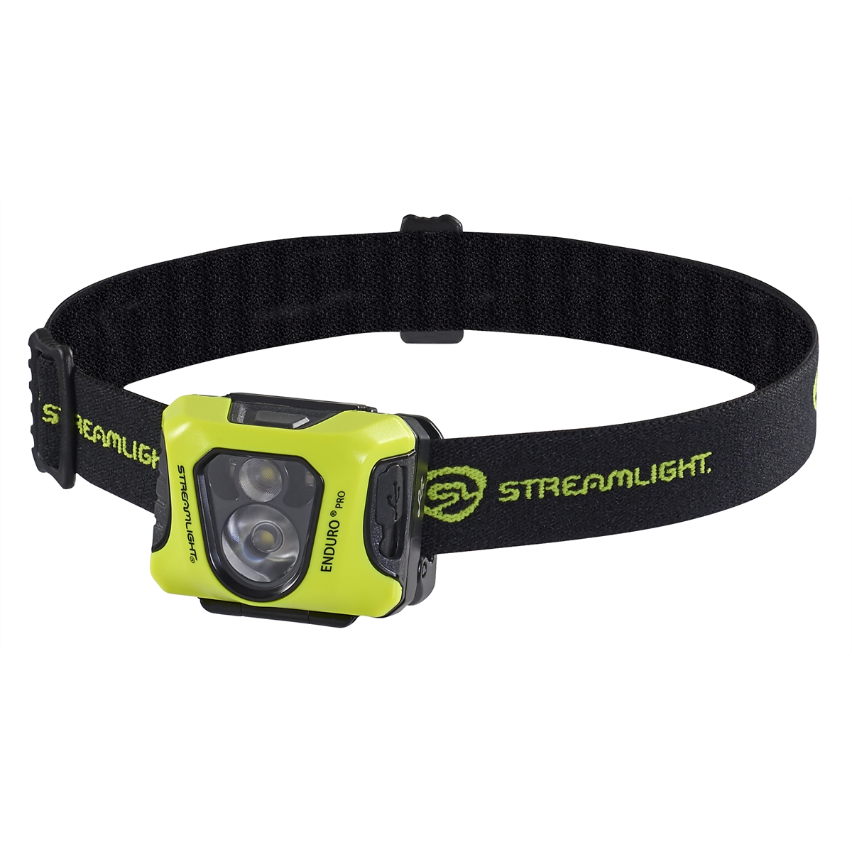 Enduro Pro USB Cord Elastic Head Strap Rubber Hard Hat with 3M Dual Lock, Yellow