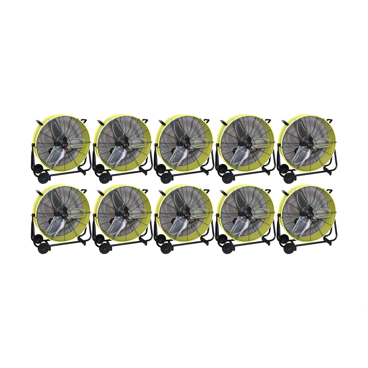 K Tool International KTI77740-PL10 24 in. Direct Drive Tilting Industrial Drum Fan, Safety Yellow - Pallet of 10