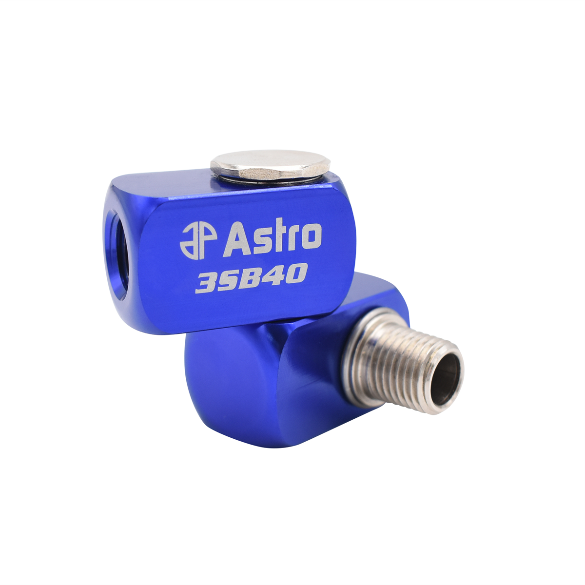 Hi Flow 3 Way Air Swivel, Blue Anodized