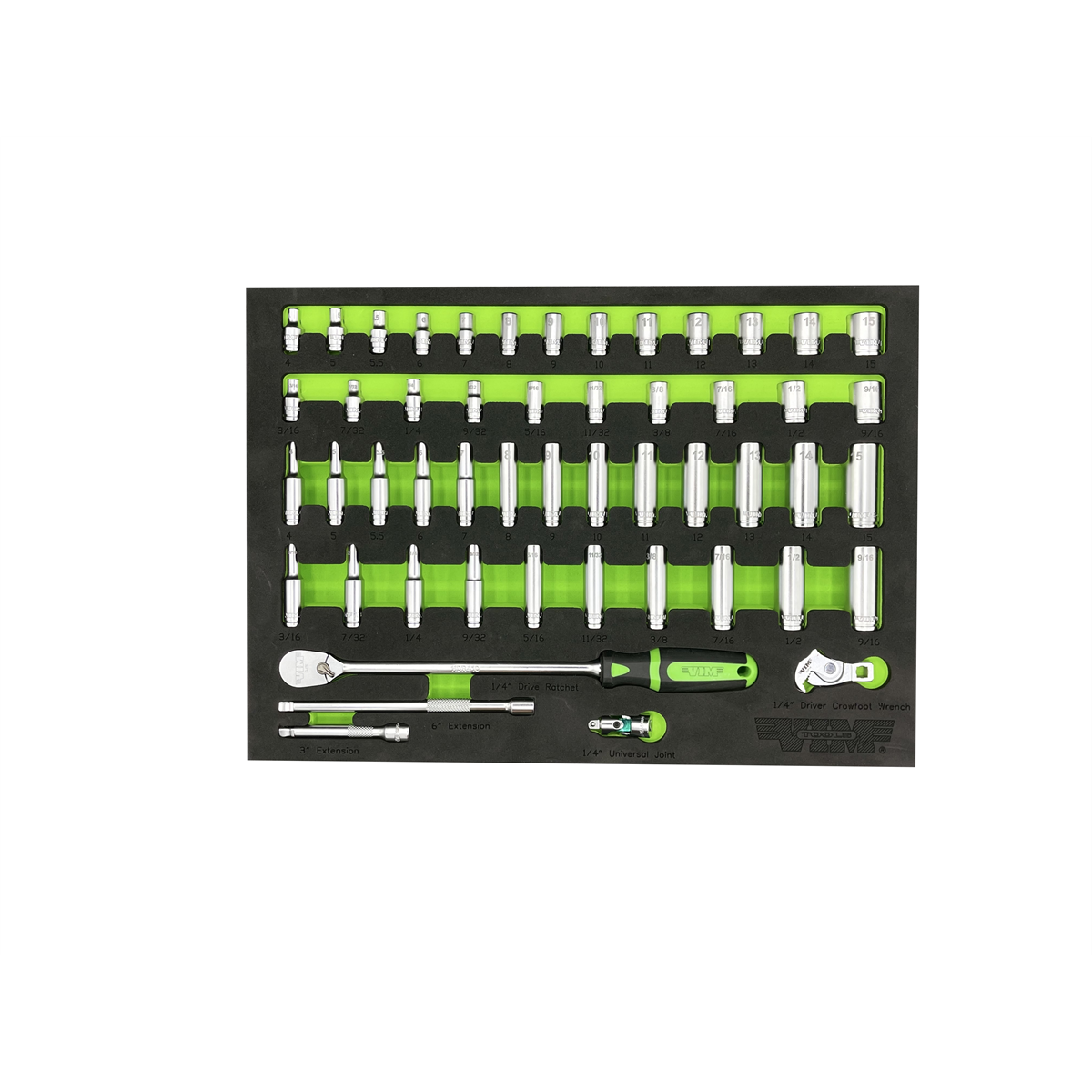 VIM Tools 51-Piece 1/4'' Drive Socket Master Set (SMS400)
