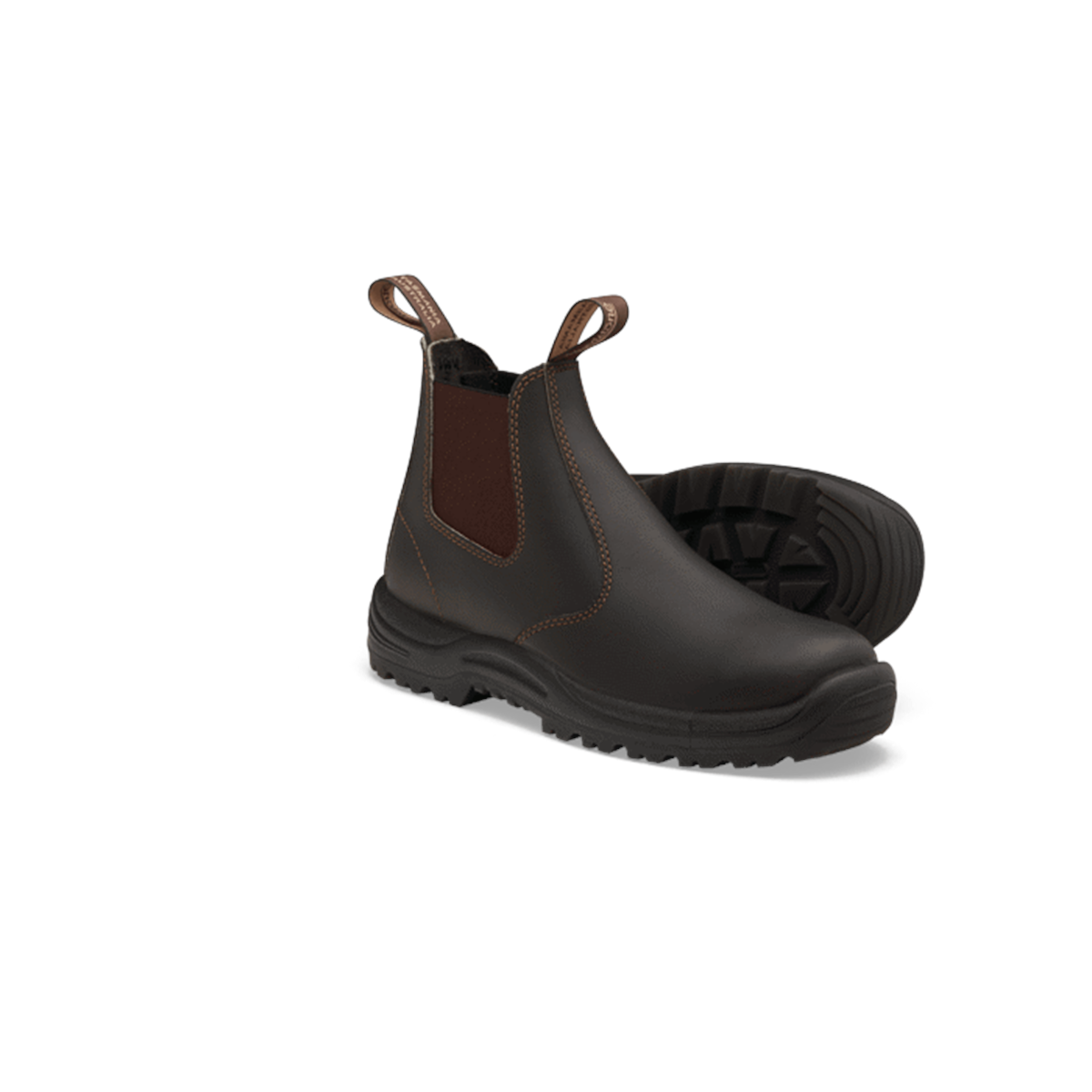 BLU490-075 490 Soft Toe Elastic Side Slip-on Boot, Stout Brown - Size 8.5 -  Blundstone