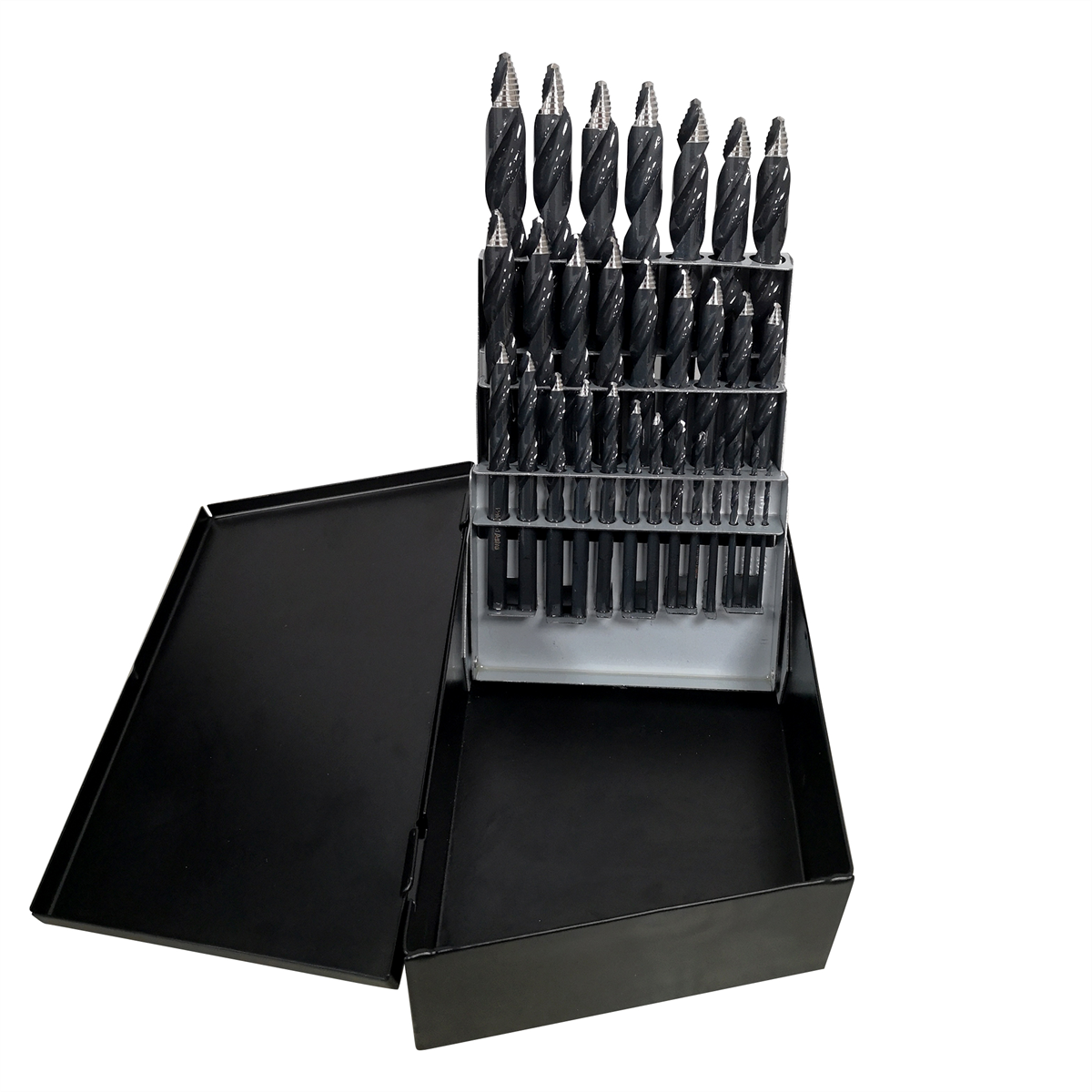 Picture of Astro ASTTS29 0.375 in. Onyx Turbo Step High-Speed Steel Mechanics Length Drill Bits, Black Oxide - 29 Piece