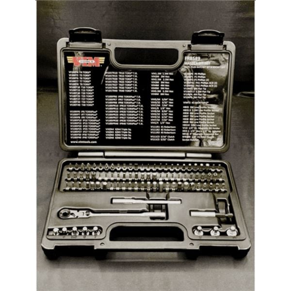 VIM Tools 89 Pc. Flex Ratchet Bit & Socket Set - 1/4'' Hex Dr. (FRBS89)