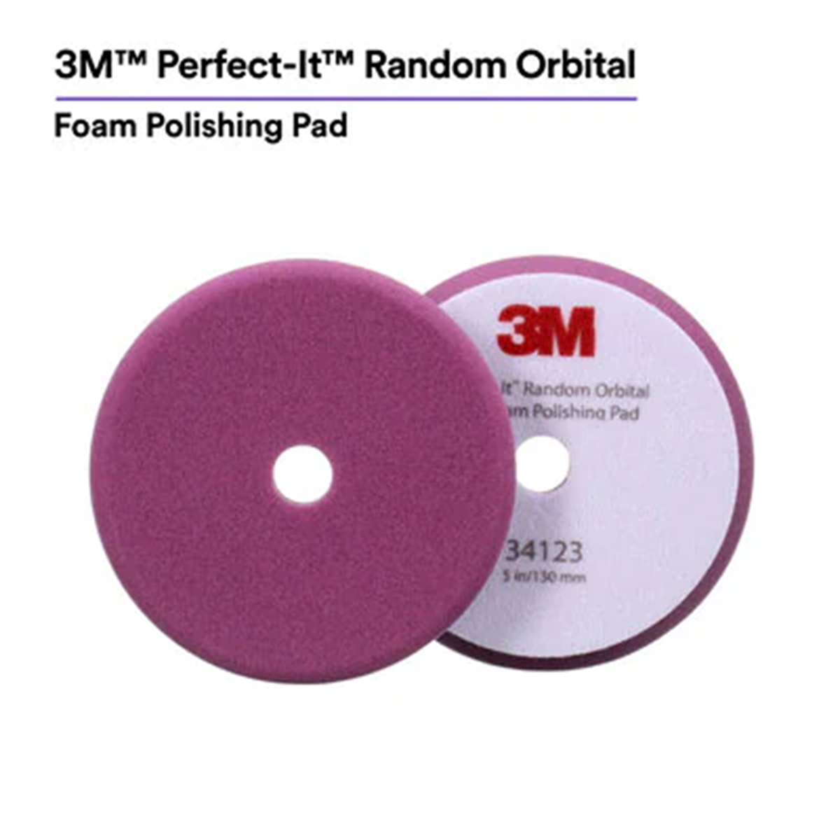 Picture of 3M MMM34123 5 in. Perfect-It Random Orbital Foam Polishing Pad, Purple - 2 Pads per Bag