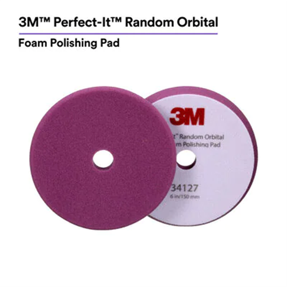 Picture of 3M MMM34127 6 in. Perfect-It Random Orbital Foam Polishing Pad, Purple - 2 Pads per Bag