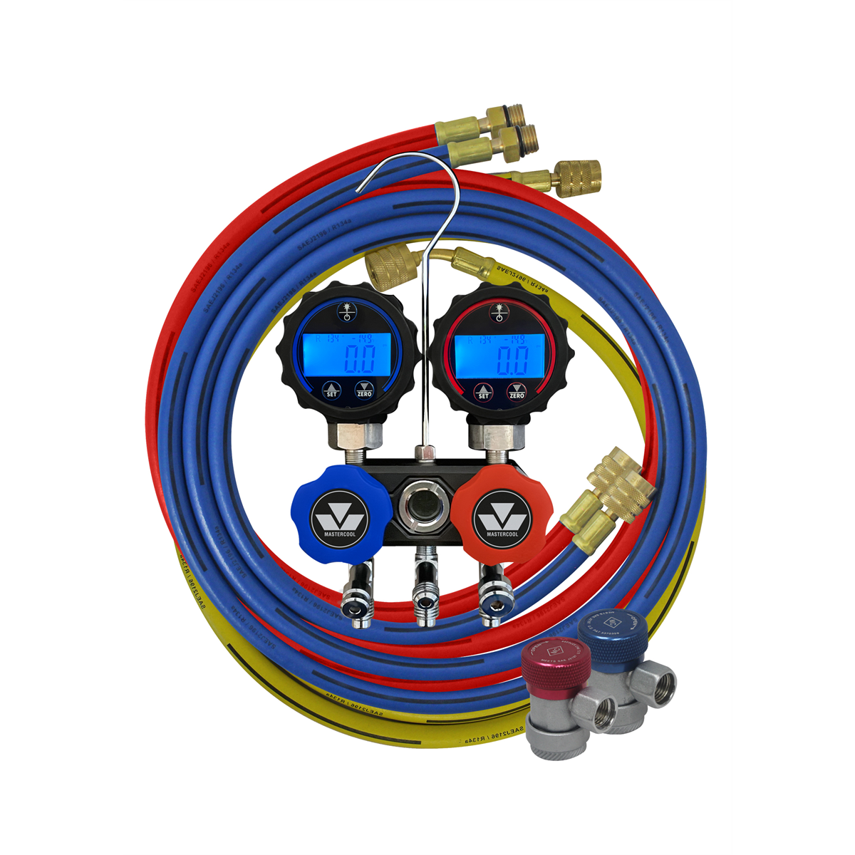 Mastercool Black Series Digital 134A Gauge Set 72" Hoses Manual (84472)