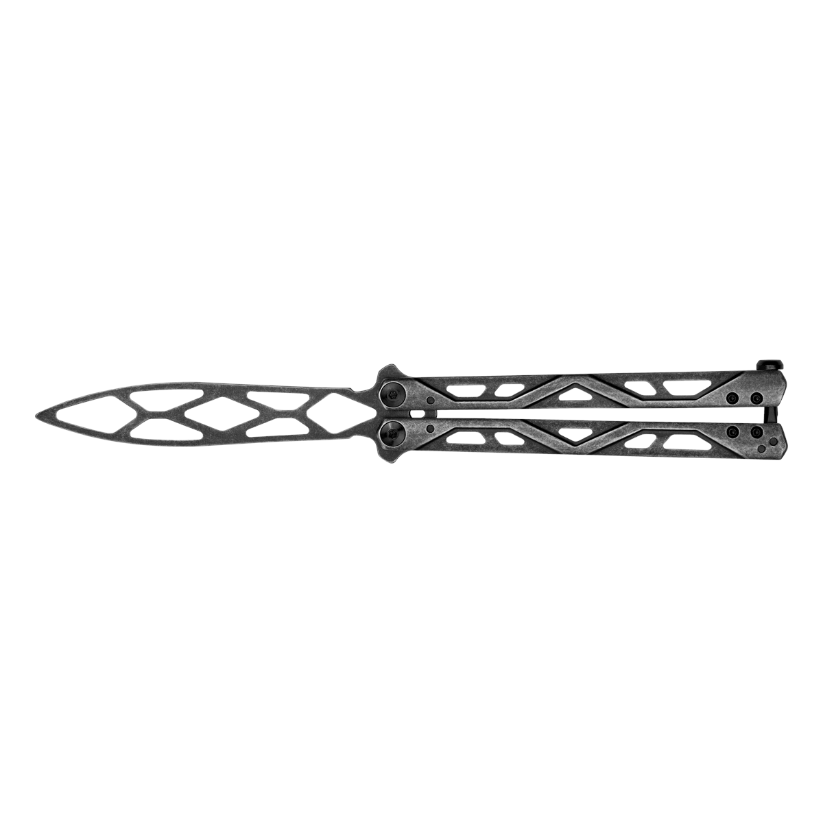 Picture of Kershaw KER4950TR 9.6 in. Balanza Stainless Steel Handles Trainer KVT Balisong Knife - Blackwashed Dull Blade