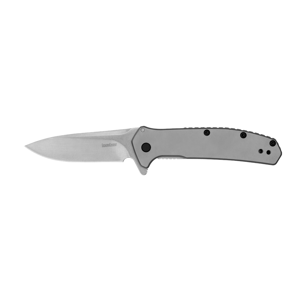 KER2044 2.8 in. Steel Handle Outcome Pocket Knife, Stonewashed