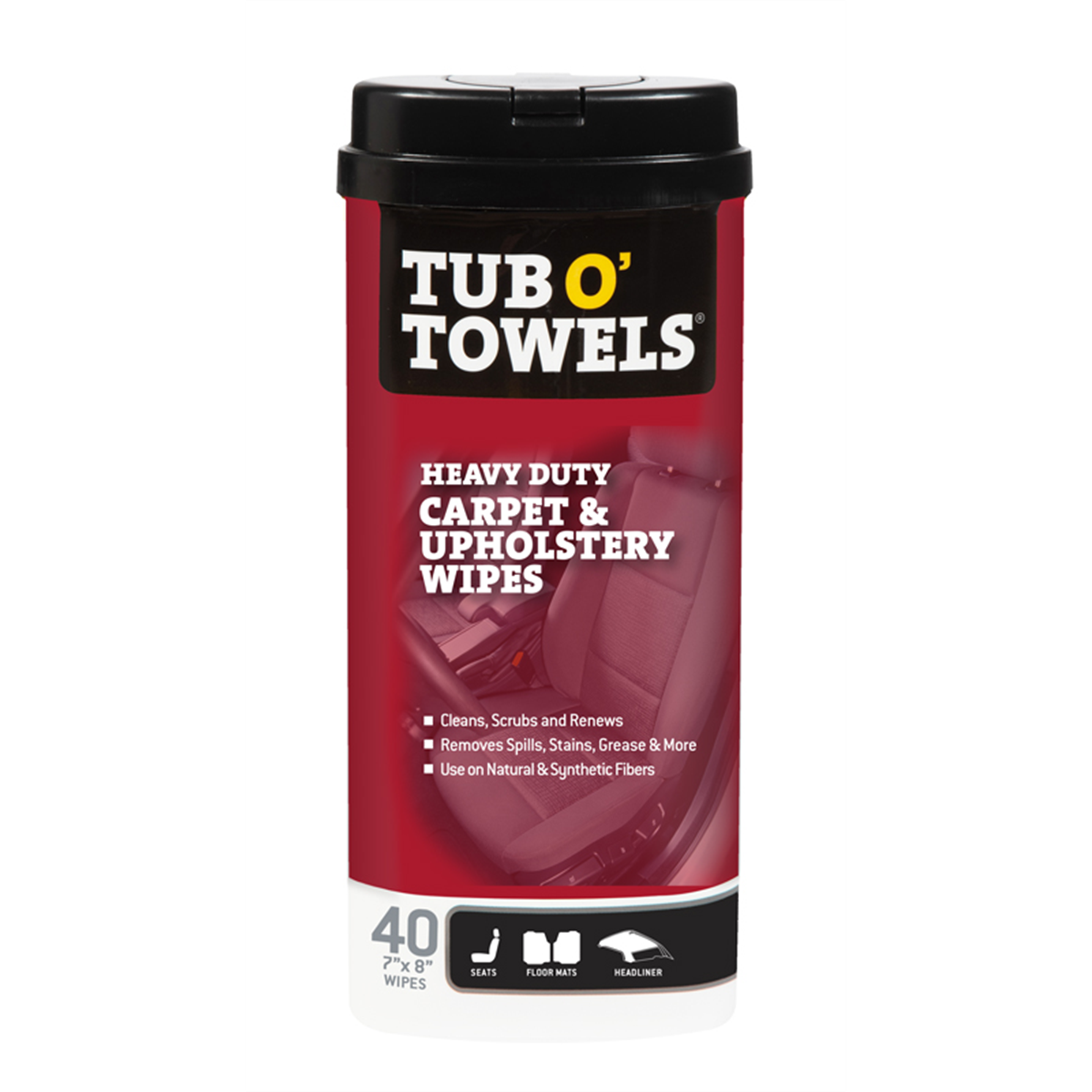 7 x 8 in. Towels Heavy Duty Carpet Wipes - 40 count