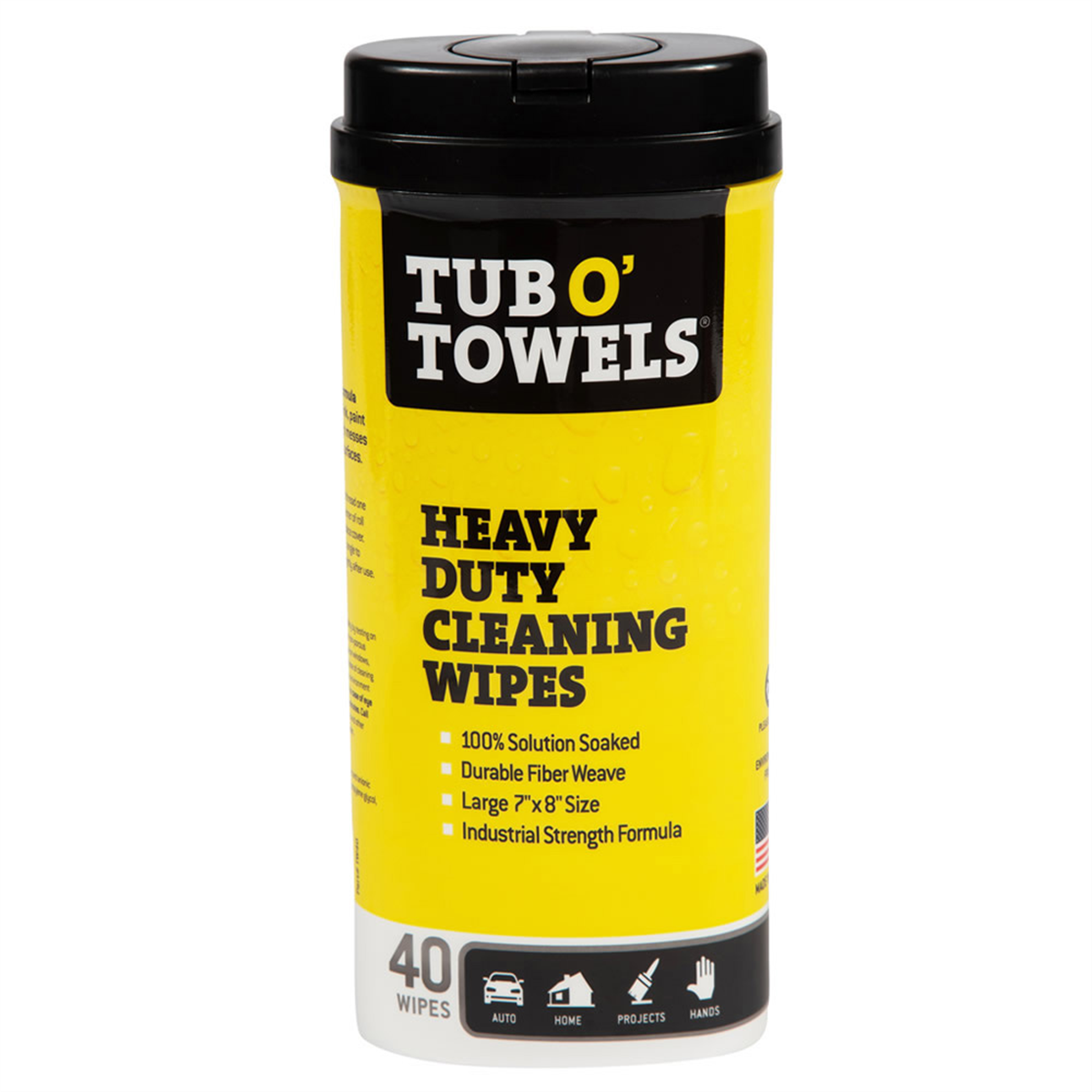 7 x 8 in. Towels Heavy Duty Cleaning Wipes - 40 count