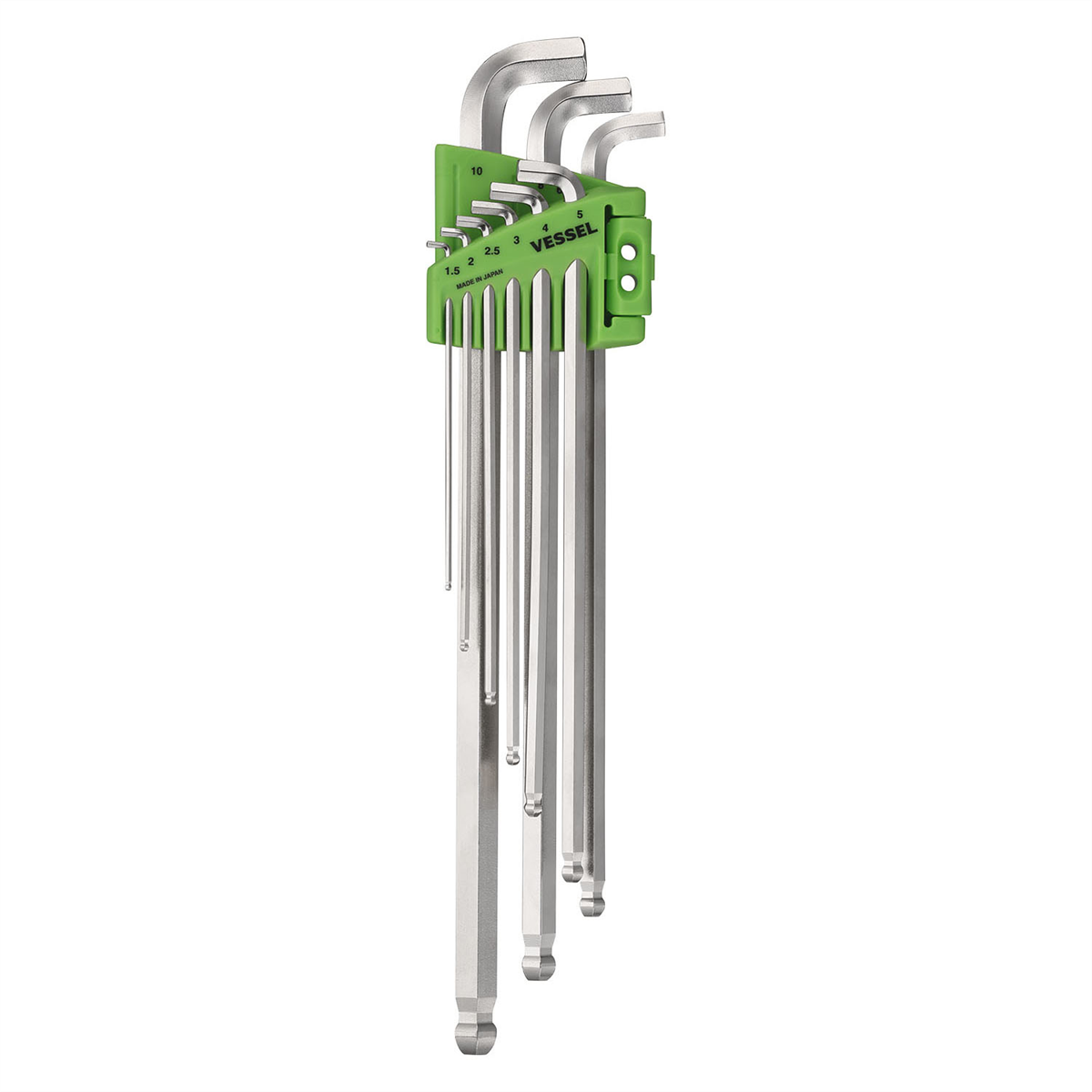 Vessel Ball Point Hex L-Key Wrench Stubby Long Type 9 Pc Set (8209BPLU)