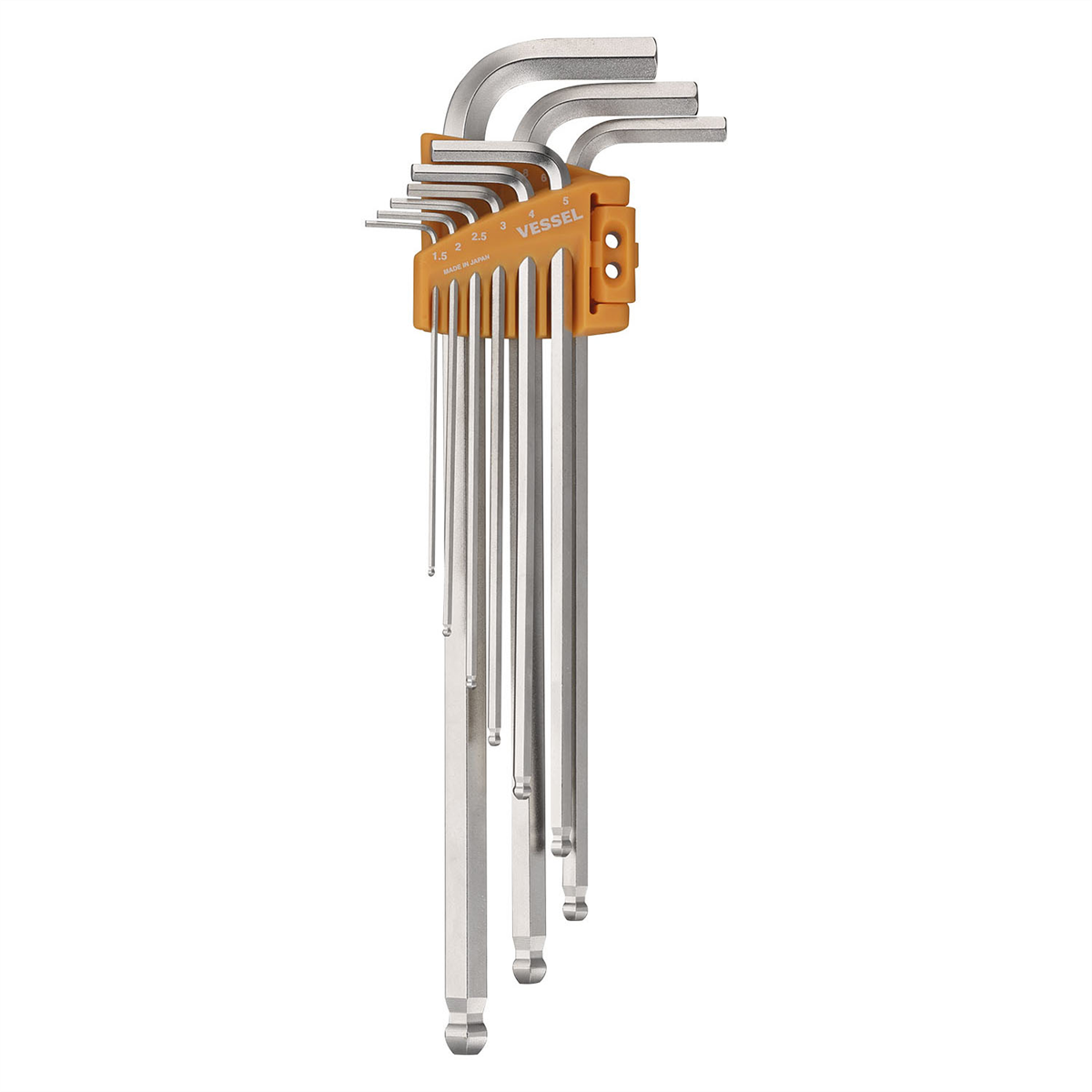 Vessel Ball Point Hex L-Key Wrench Long Type 9 Pc Set (8309BPLU)